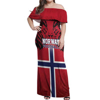 Custom Norway Football Off Shoulder Maxi Dress Lion Sporty Style