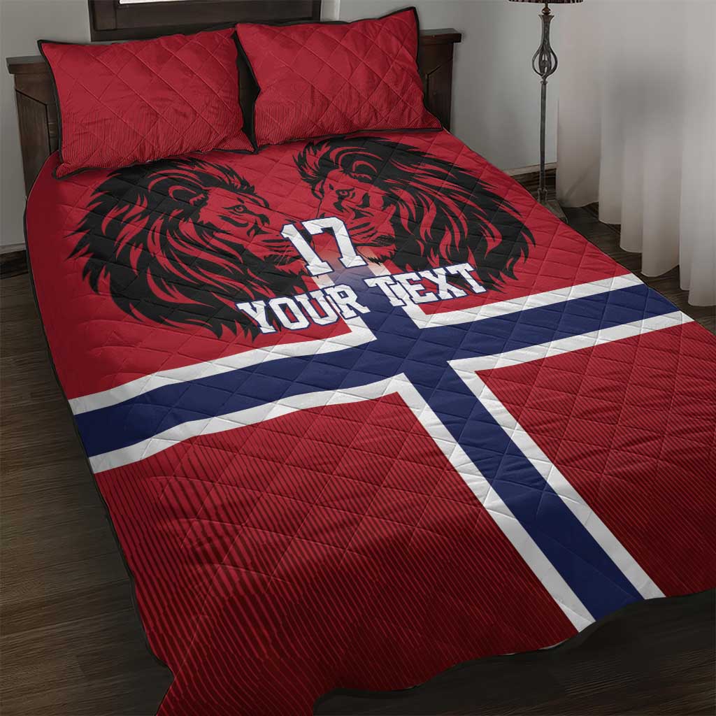 Custom Norway Football Quilt Bed Set Lion Sporty Style