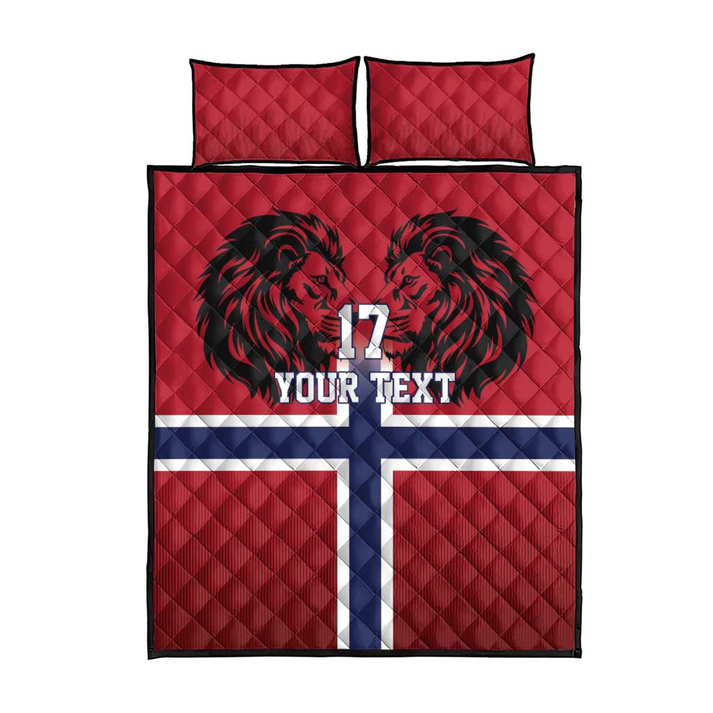 Custom Norway Football Quilt Bed Set Lion Sporty Style