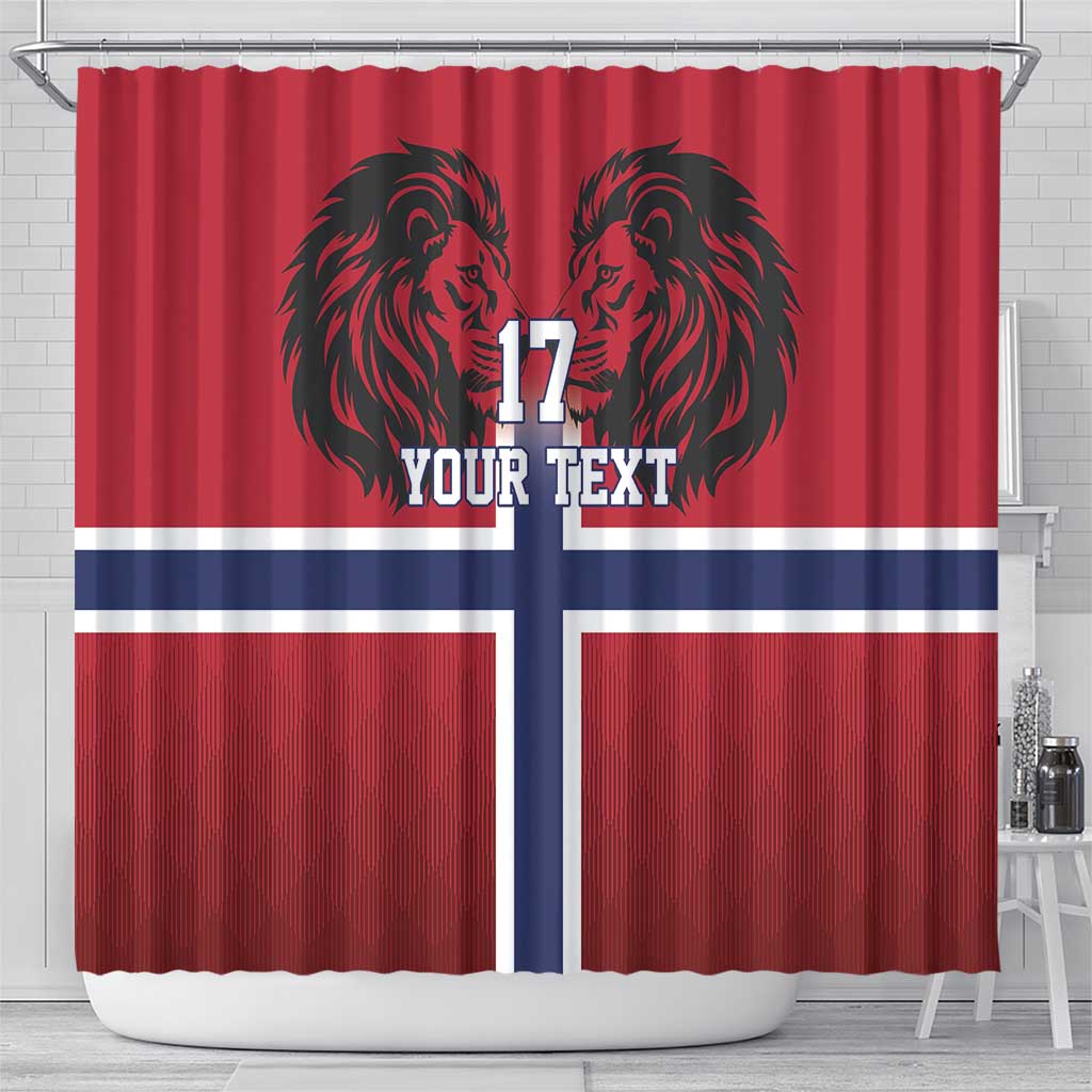 Custom Norway Football Shower Curtain Lion Sporty Style
