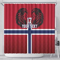Custom Norway Football Shower Curtain Lion Sporty Style