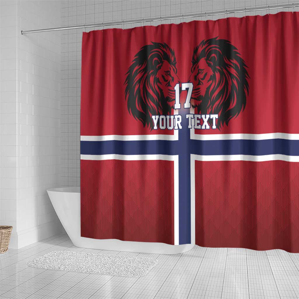 Custom Norway Football Shower Curtain Lion Sporty Style