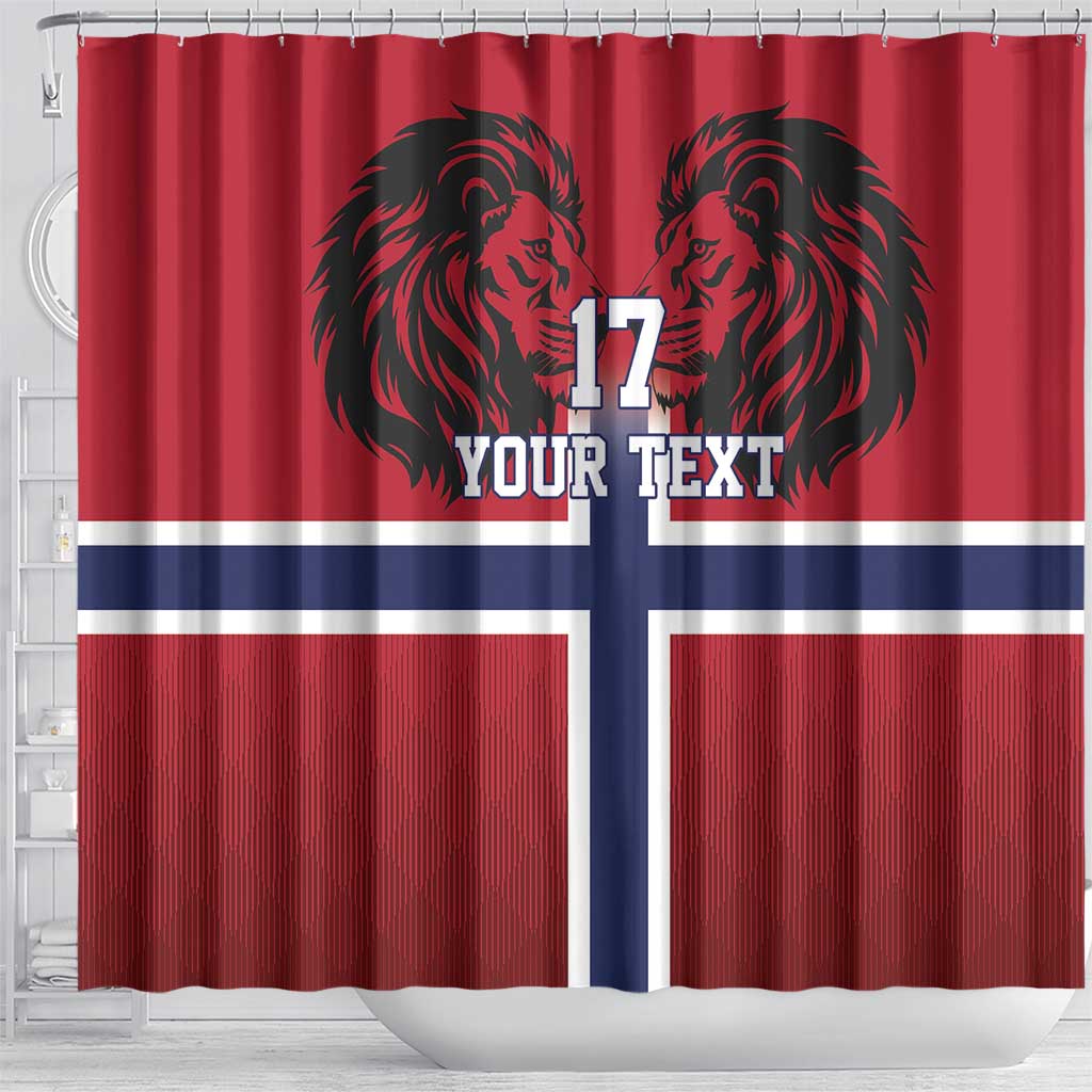 Custom Norway Football Shower Curtain Lion Sporty Style