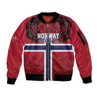 Custom Norway Football Sleeve Zip Bomber Jacket Lion Sporty Style