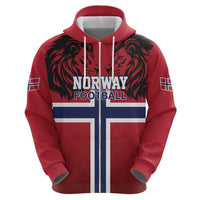 Custom Norway Football Zip Hoodie Lion Sporty Style