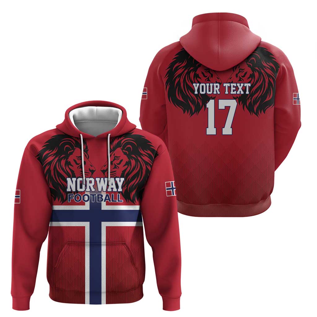 Custom Norway Football Zip Hoodie Lion Sporty Style