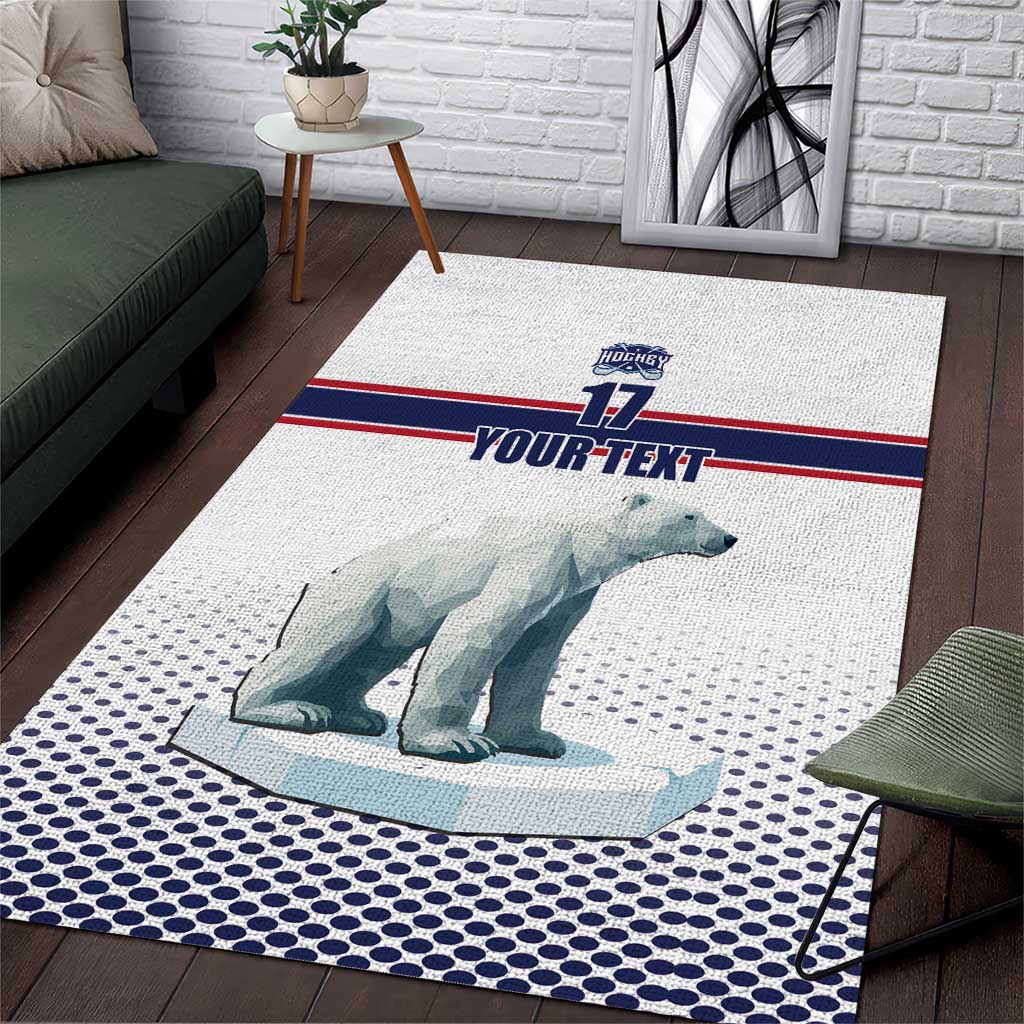 Norway Ice Hockey Custom Area Rug Norge Polar Bears White Style