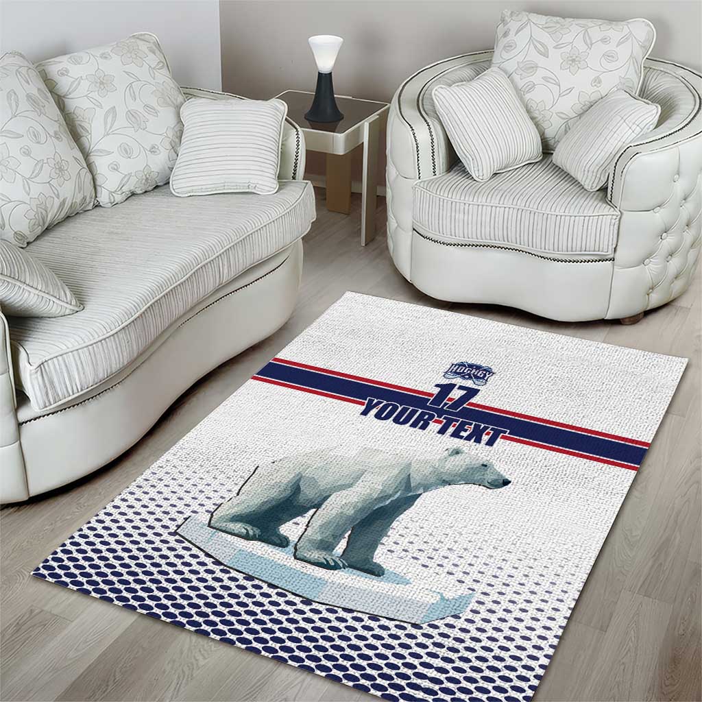 Norway Ice Hockey Custom Area Rug Norge Polar Bears White Style