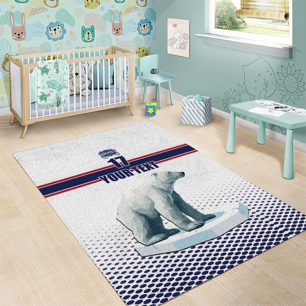 Norway Ice Hockey Custom Area Rug Norge Polar Bears White Style