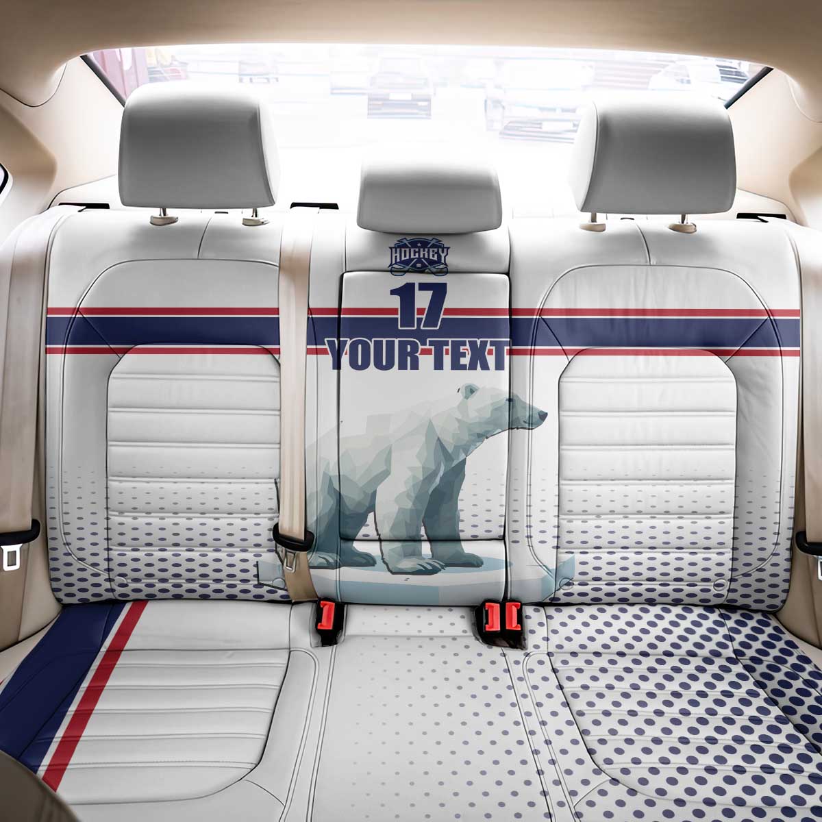 Norway Ice Hockey Custom Back Car Seat Cover Norge Polar Bears White Style
