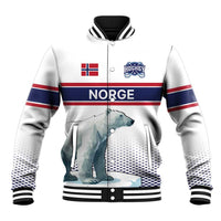Norway Ice Hockey Custom Baseball Jacket Norge Polar Bears White Style