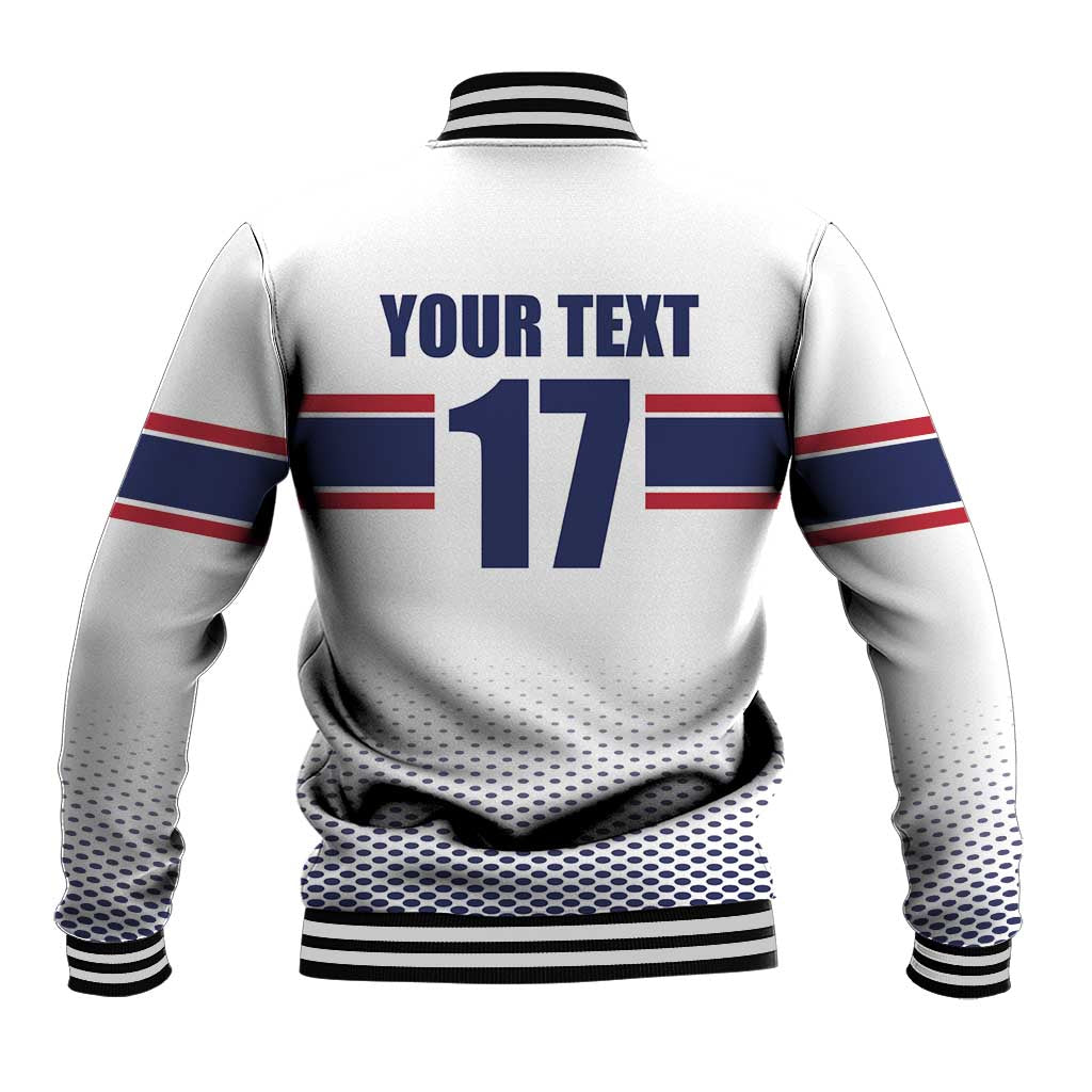 Norway Ice Hockey Custom Baseball Jacket Norge Polar Bears White Style