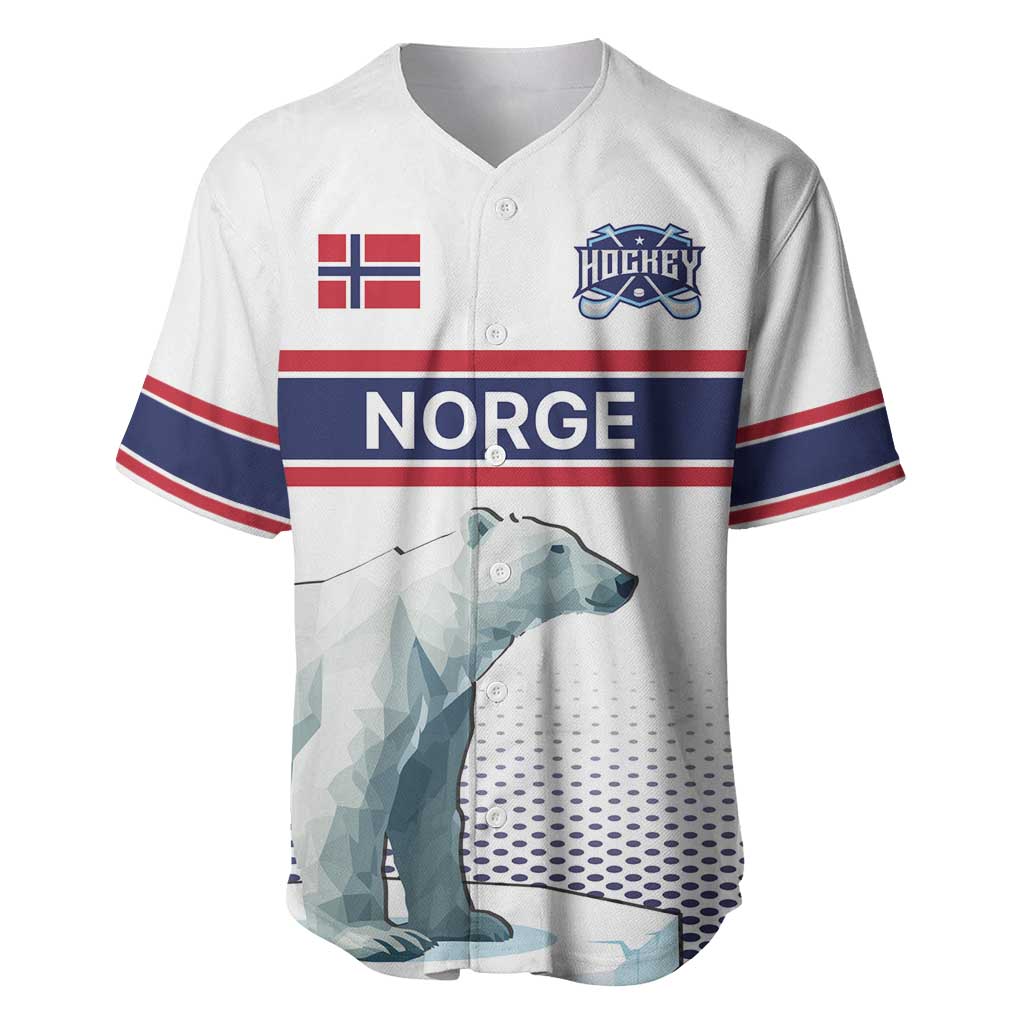 Norway Ice Hockey Custom Baseball Jersey Norge Polar Bears White Style