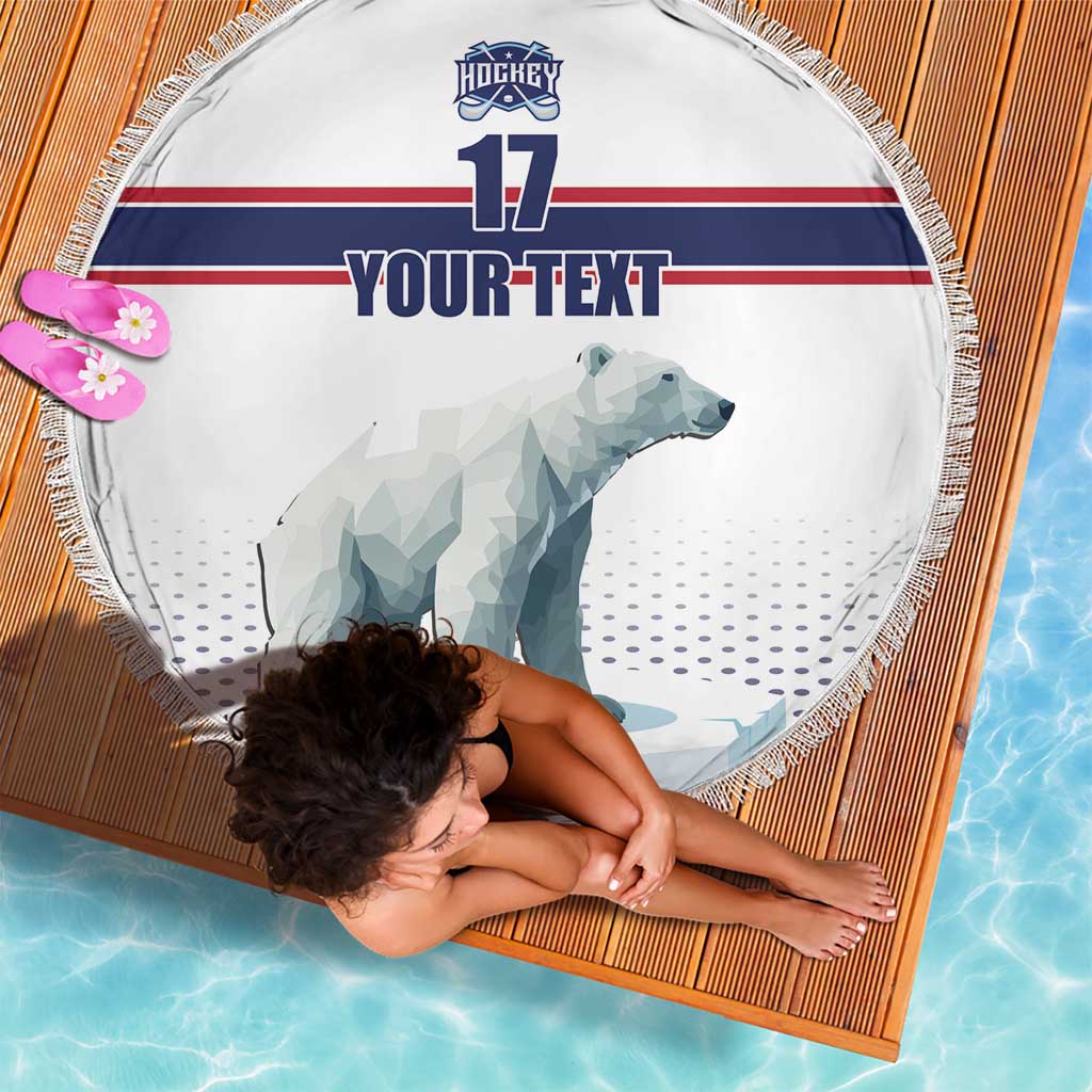 Norway Ice Hockey Custom Beach Blanket Norge Polar Bears White Style