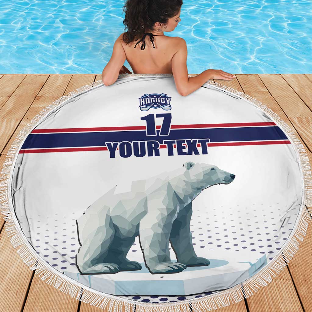 Norway Ice Hockey Custom Beach Blanket Norge Polar Bears White Style