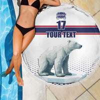 Norway Ice Hockey Custom Beach Blanket Norge Polar Bears White Style