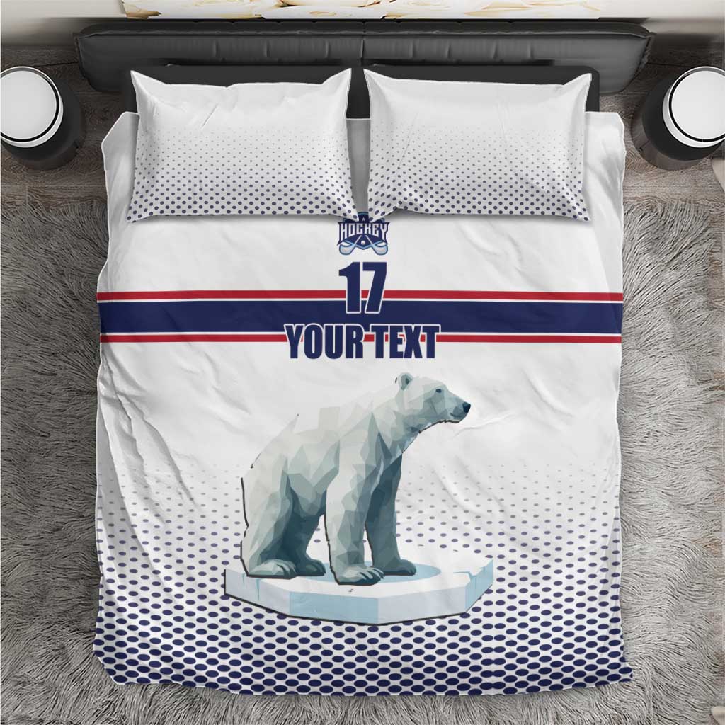 Norway Ice Hockey Custom Bedding Set Norge Polar Bears White Style
