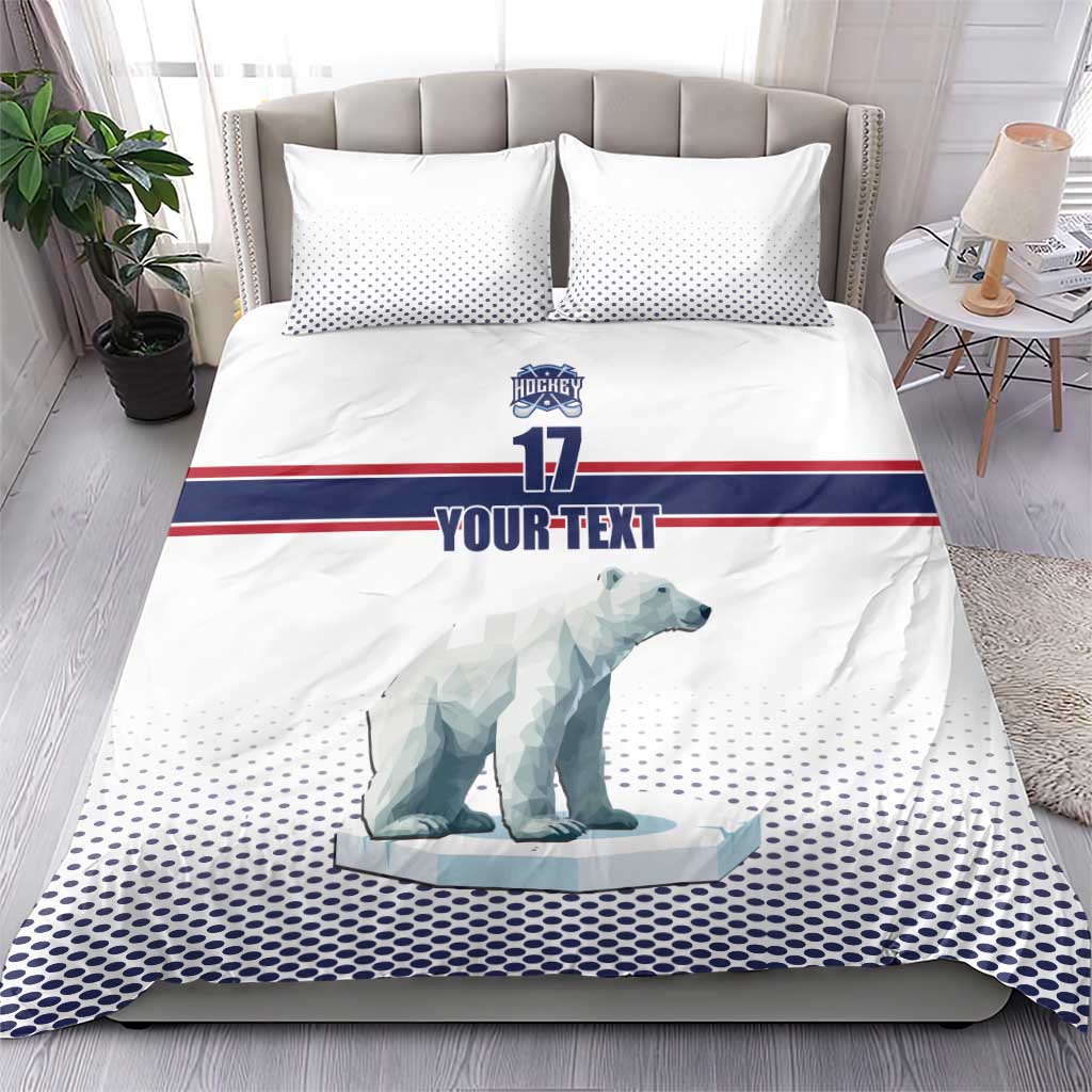 Norway Ice Hockey Custom Bedding Set Norge Polar Bears White Style