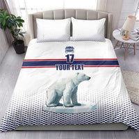 Norway Ice Hockey Custom Bedding Set Norge Polar Bears White Style
