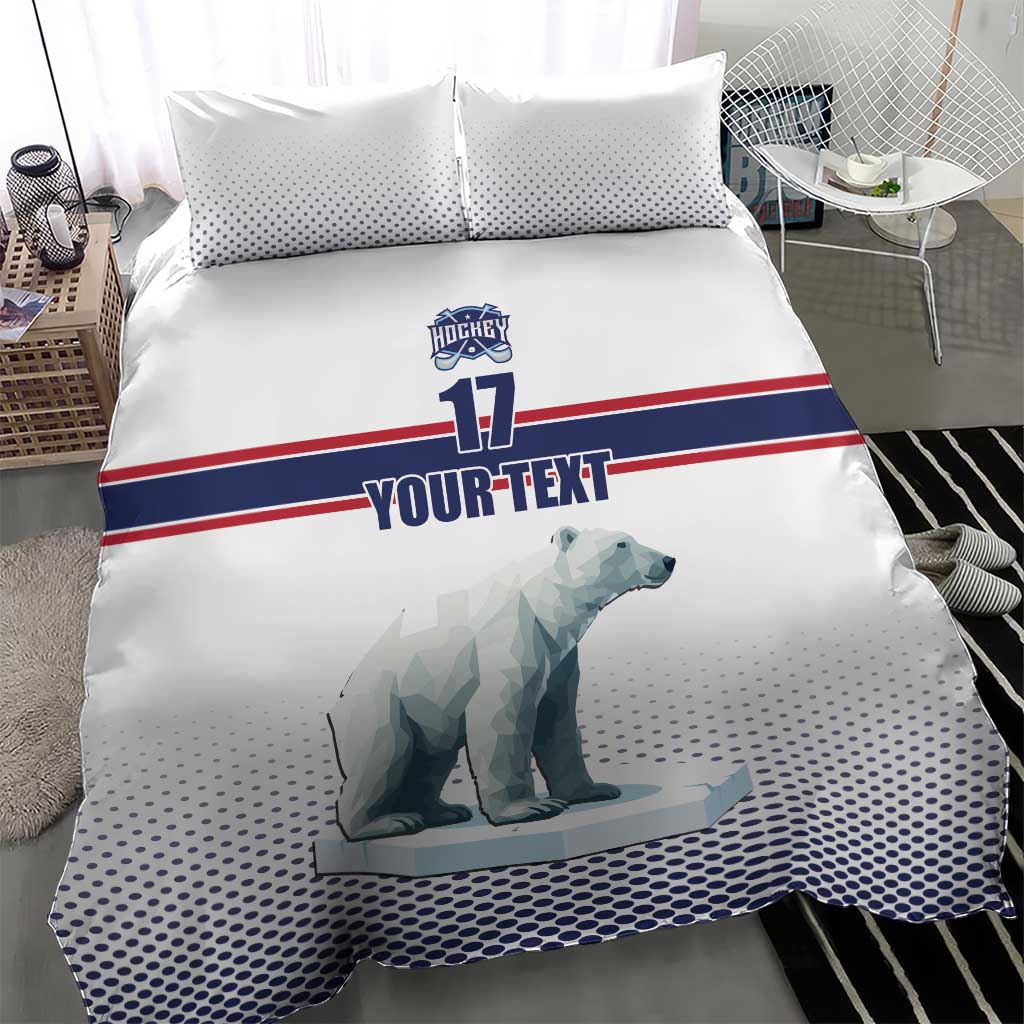 Norway Ice Hockey Custom Bedding Set Norge Polar Bears White Style