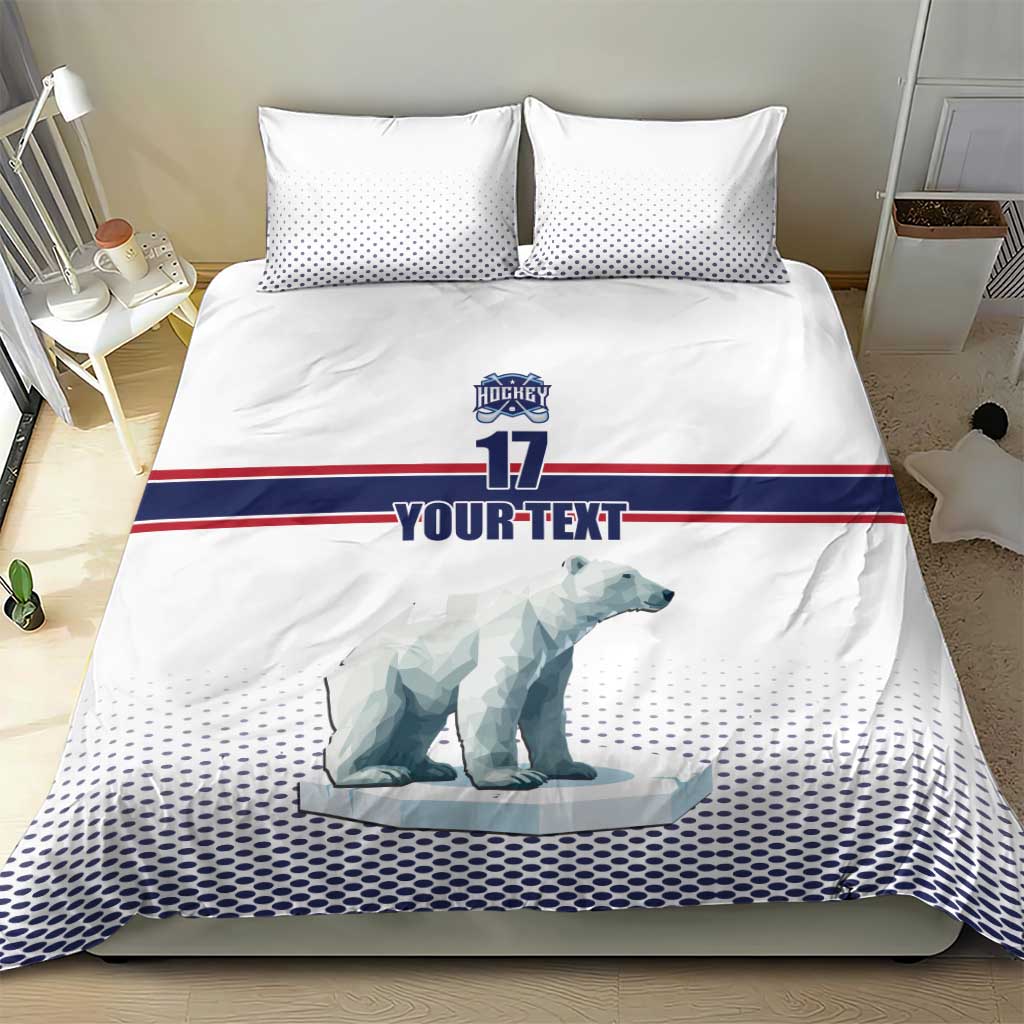 Norway Ice Hockey Custom Bedding Set Norge Polar Bears White Style