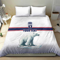 Norway Ice Hockey Custom Bedding Set Norge Polar Bears White Style
