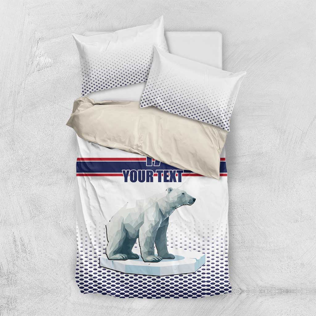 Norway Ice Hockey Custom Bedding Set Norge Polar Bears White Style
