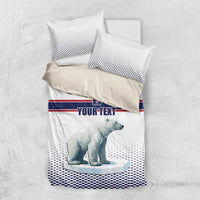 Norway Ice Hockey Custom Bedding Set Norge Polar Bears White Style