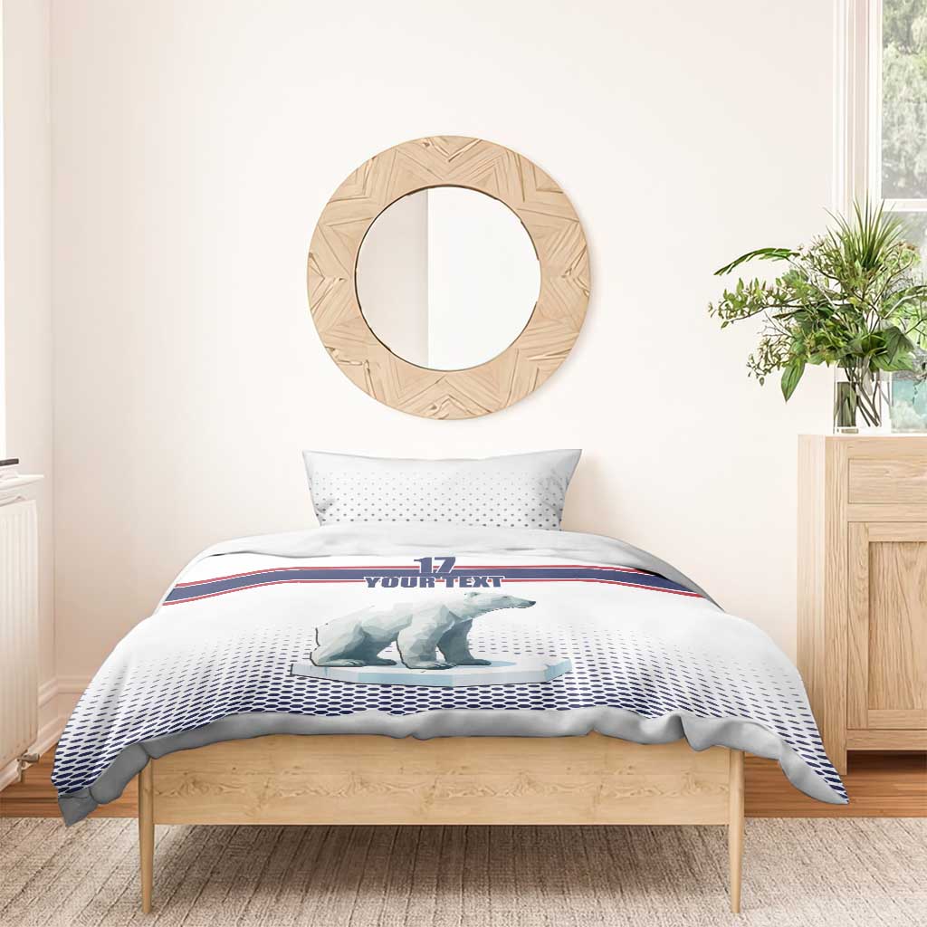 Norway Ice Hockey Custom Bedding Set Norge Polar Bears White Style