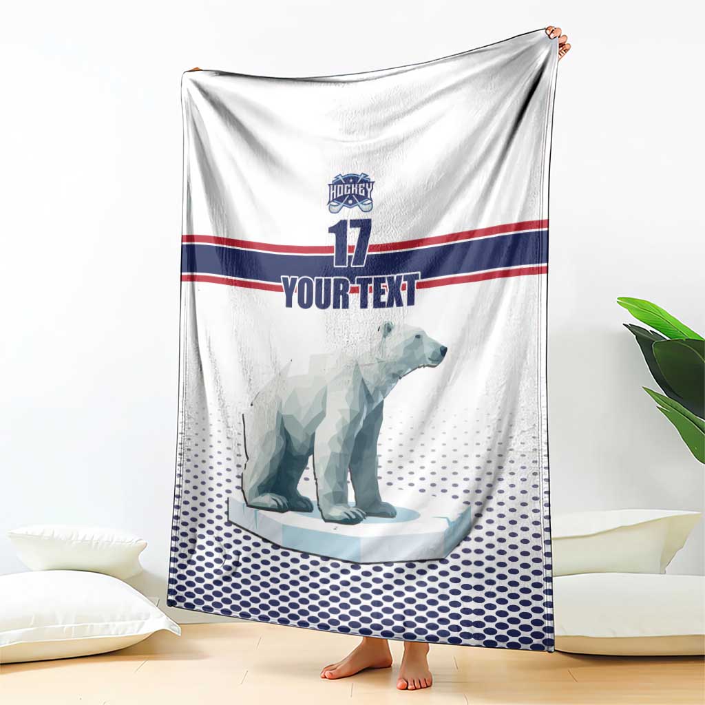 Norway Ice Hockey Custom Blanket Norge Polar Bears White Style