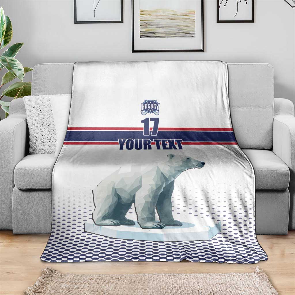 Norway Ice Hockey Custom Blanket Norge Polar Bears White Style
