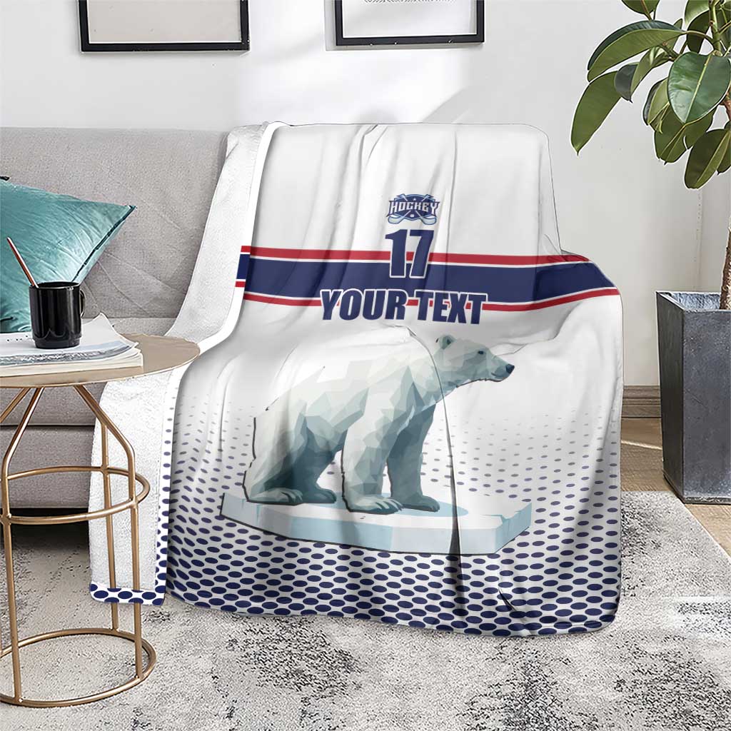 Norway Ice Hockey Custom Blanket Norge Polar Bears White Style
