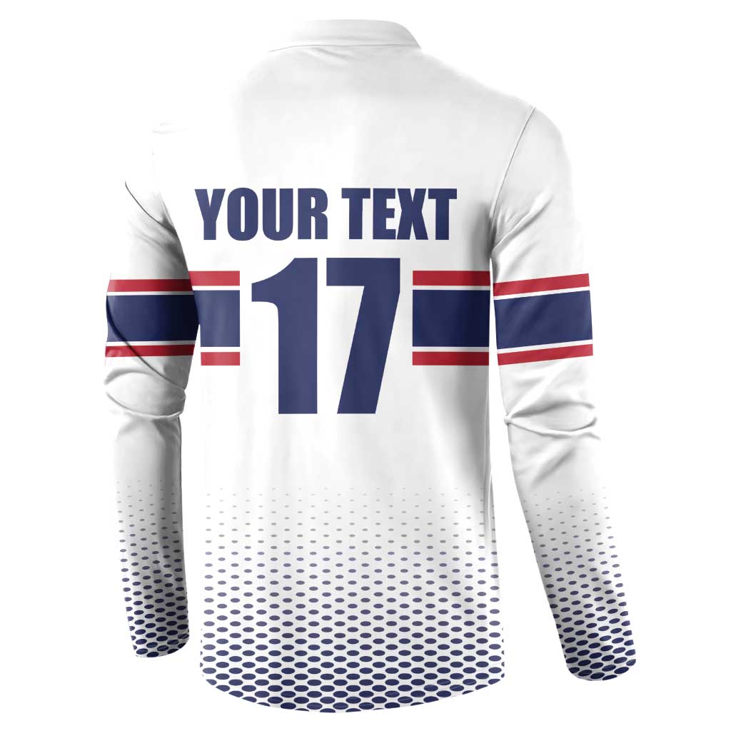 Norway Ice Hockey Custom Button Sweatshirt Norge Polar Bears White Style