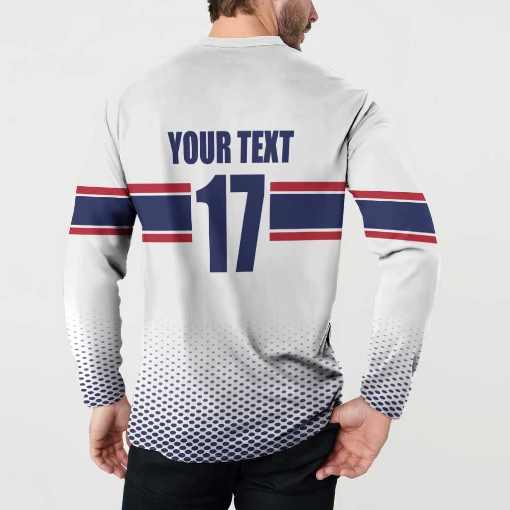 Norway Ice Hockey Custom Button Sweatshirt Norge Polar Bears White Style