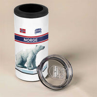 Norway Ice Hockey Custom 4 in 1 Can Cooler Tumbler Norge Polar Bears White Style