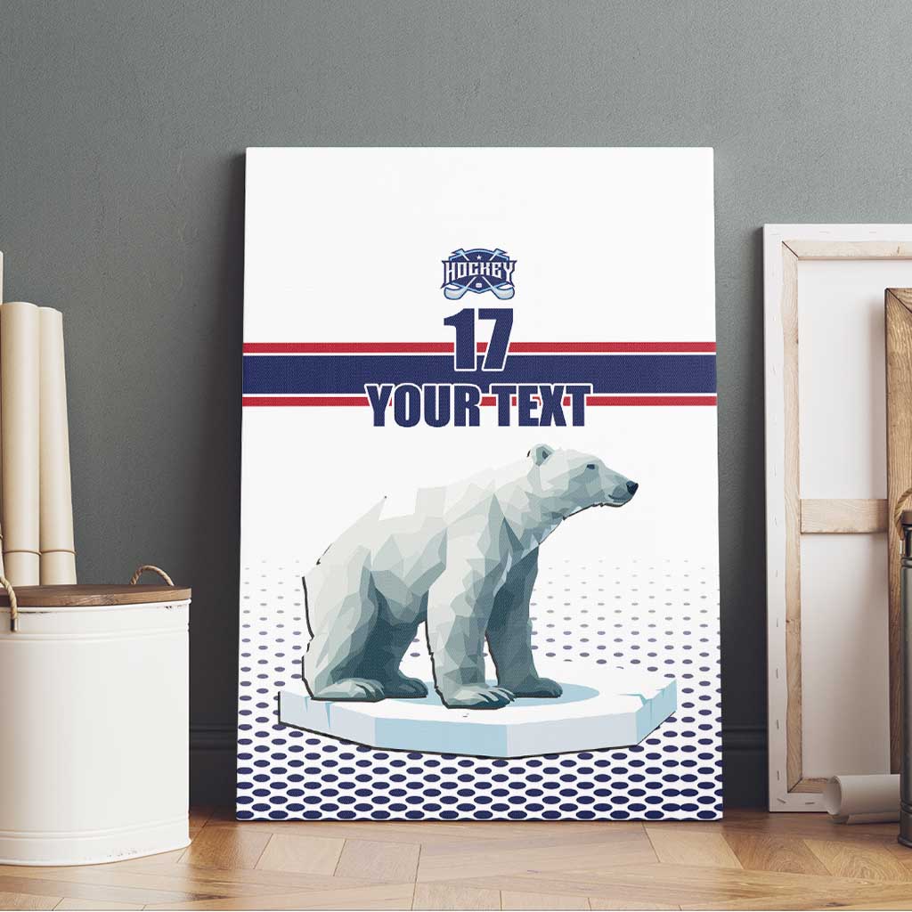 Norway Ice Hockey Custom Canvas Wall Art Norge Polar Bears White Style