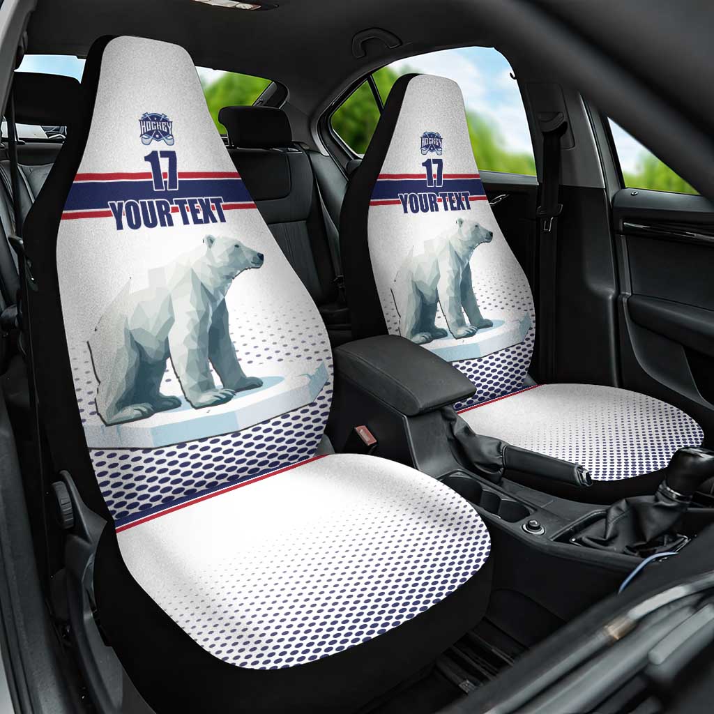 Norway Ice Hockey Custom Car Seat Cover Norge Polar Bears White Style