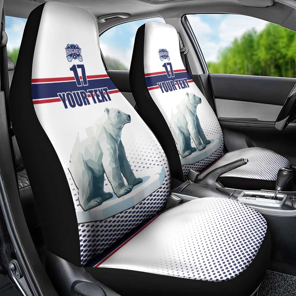 Norway Ice Hockey Custom Car Seat Cover Norge Polar Bears White Style