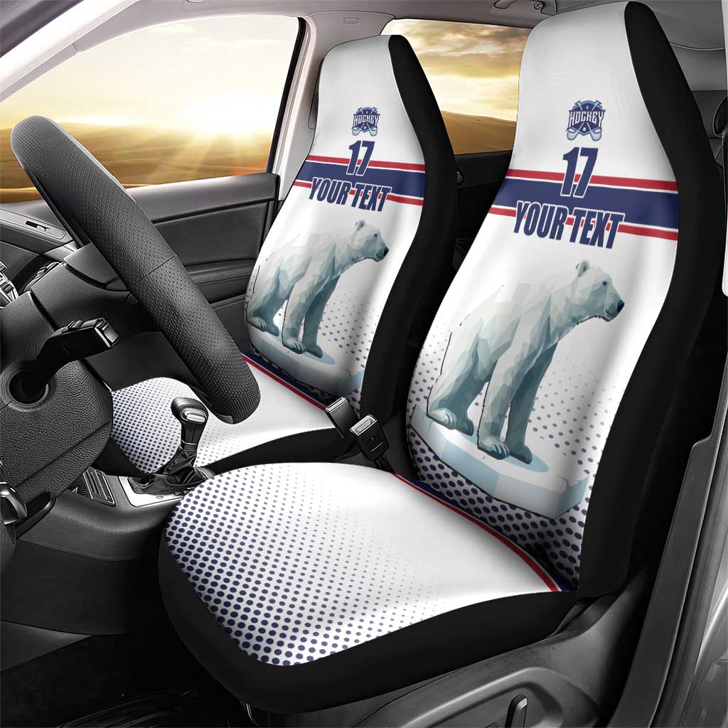 Norway Ice Hockey Custom Car Seat Cover Norge Polar Bears White Style