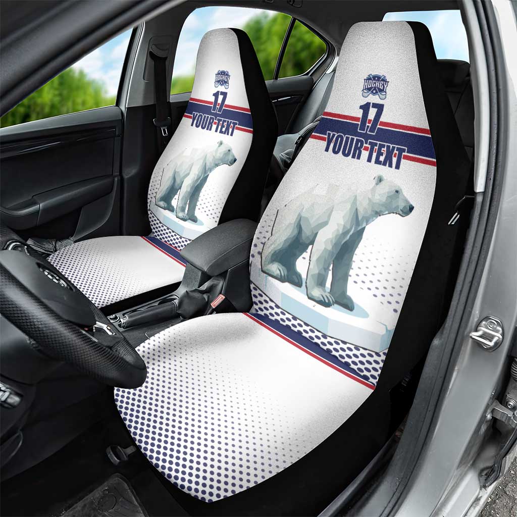 Norway Ice Hockey Custom Car Seat Cover Norge Polar Bears White Style