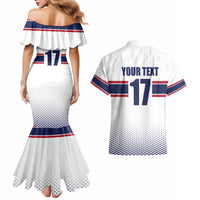 Norway Ice Hockey Custom Couples Matching Mermaid Dress and Hawaiian Shirt Norge Polar Bears White Style