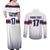 Norway Ice Hockey Custom Couples Matching Off Shoulder Maxi Dress and Long Sleeve Button Shirt Norge Polar Bears White Style