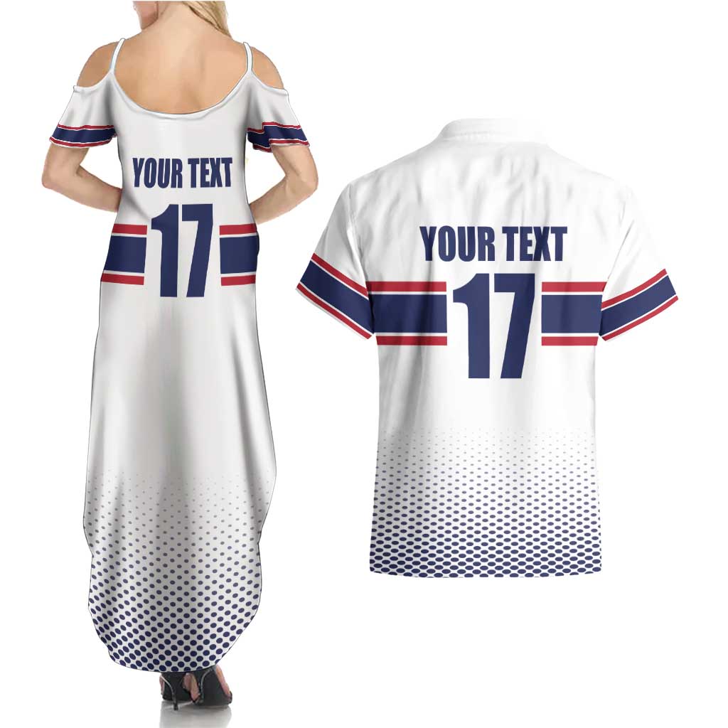 Norway Ice Hockey Custom Couples Matching Summer Maxi Dress and Hawaiian Shirt Norge Polar Bears White Style