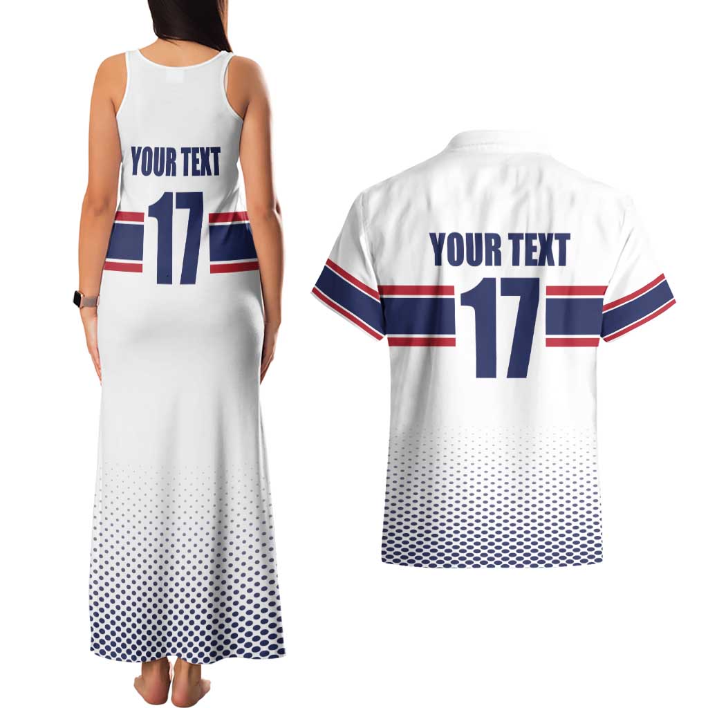 Norway Ice Hockey Custom Couples Matching Tank Maxi Dress and Hawaiian Shirt Norge Polar Bears White Style