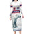 Norway Ice Hockey Custom Family Matching Long Sleeve Bodycon Dress and Hawaiian Shirt Norge Polar Bears White Style