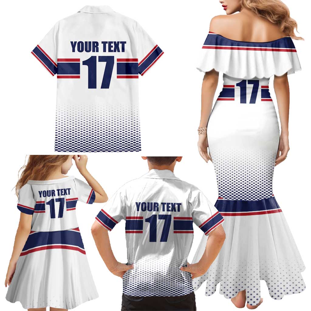 Norway Ice Hockey Custom Family Matching Mermaid Dress and Hawaiian Shirt Norge Polar Bears White Style