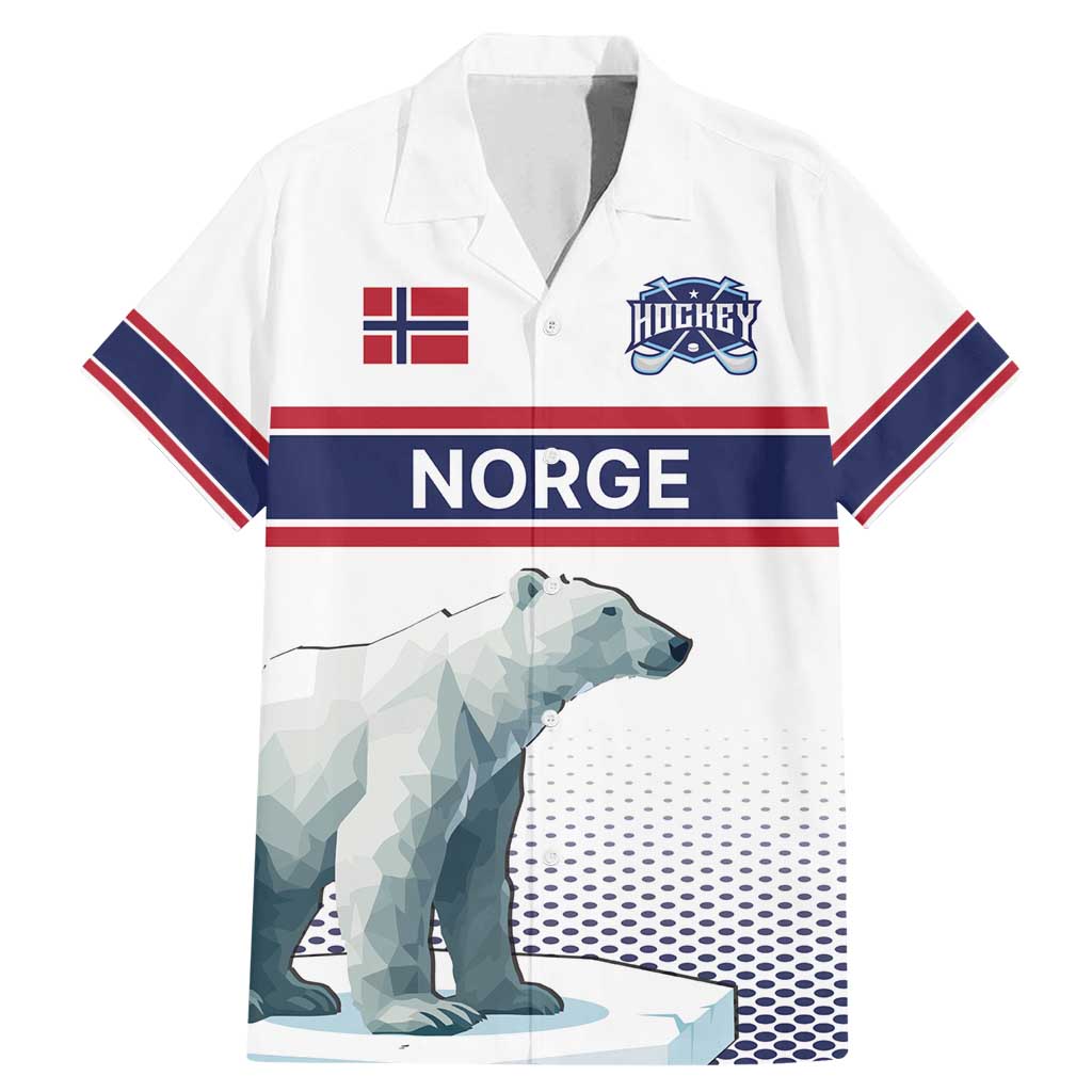 Norway Ice Hockey Custom Family Matching Mermaid Dress and Hawaiian Shirt Norge Polar Bears White Style