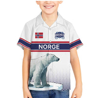 Norway Ice Hockey Custom Family Matching Mermaid Dress and Hawaiian Shirt Norge Polar Bears White Style