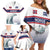 Norway Ice Hockey Custom Family Matching Off Shoulder Short Dress and Hawaiian Shirt Norge Polar Bears White Style
