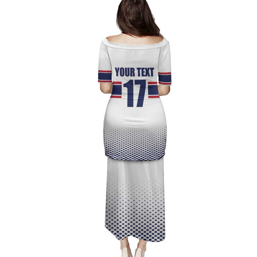 Norway Ice Hockey Custom Family Matching Puletasi and Hawaiian Shirt Norge Polar Bears White Style